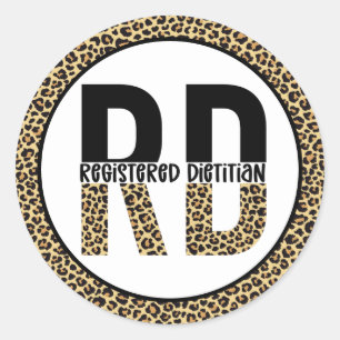 RD Registered Dietician Cheetah Print RD Gifts Classic Round Sticker