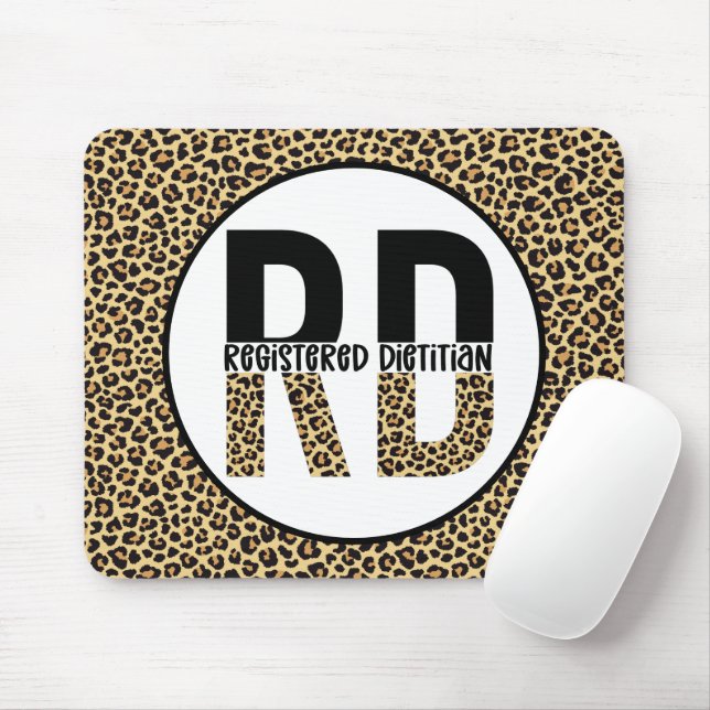 RD Registered Dietician Cheetah Print RD Gifts Mouse Pad (With Mouse)