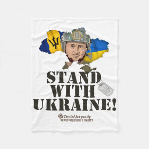 Rdos Stand With Ukraine Zelensky Flag Rdos Fleece Blanket