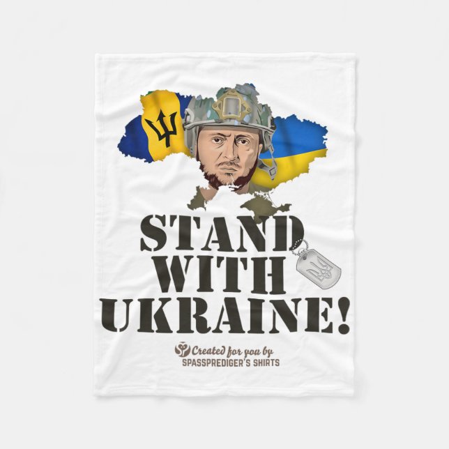 Rdos Stand With Ukraine Zelensky Flag Rdos  Fleece Blanket (Front)