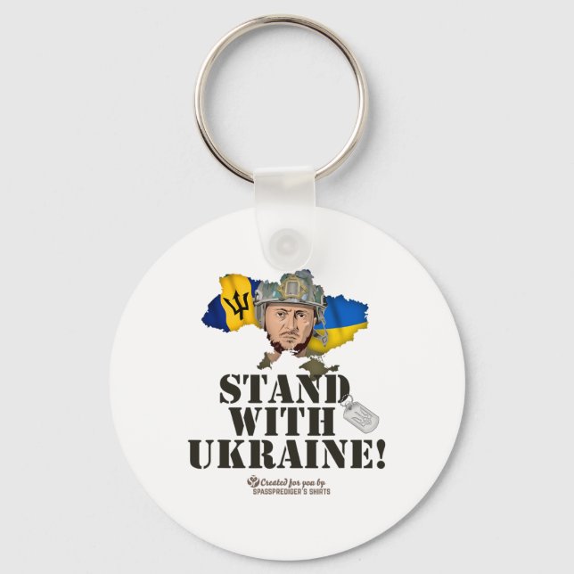 Rdos Stand With Ukraine Zelensky Flag Rdos  Key Ring (Front)