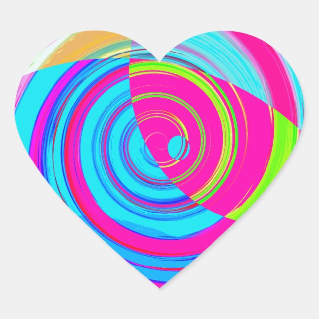 Re-Created Spiral Painting Heart Sticker (Front)