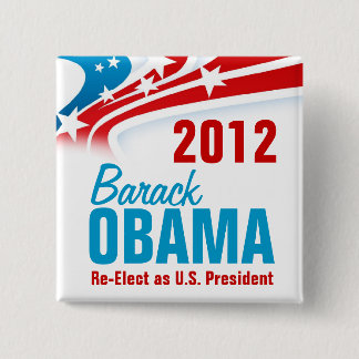 Re-Elect Barack Obama 15 Cm Square Badge