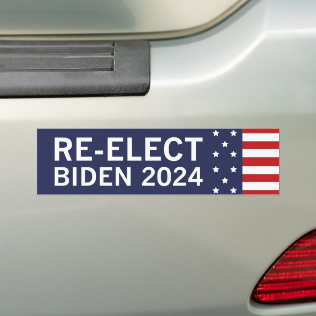 Re-Elect Biden 2024 Bumper Sticker (On Car)