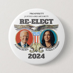 Re-elect Biden Harris 7.5 Cm Round Badge