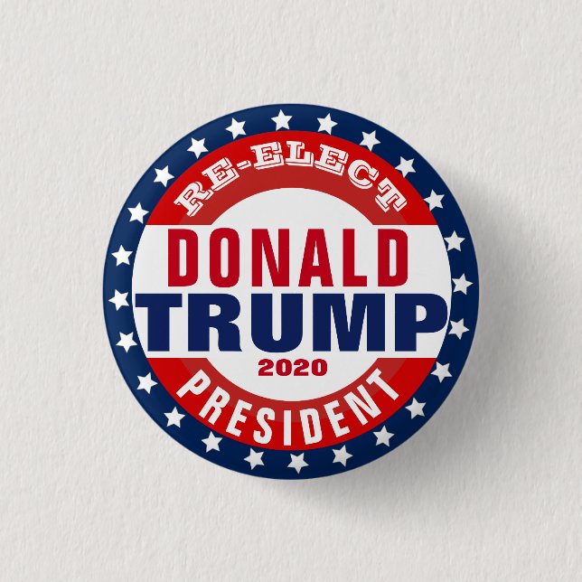 Re-Elect Donald Trump for President 3 Cm Round Badge (Front)