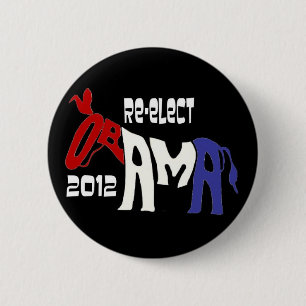 Re-Elect Obama 2012 6 Cm Round Badge