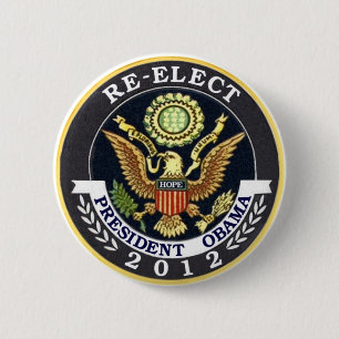 Re-Elect Obama 6 Cm Round Badge