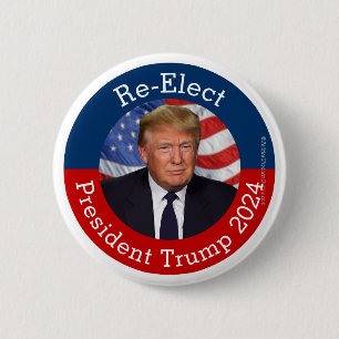 Re-Elect President Donald Trump 2024 Pro-Trump 6 Cm Round Badge