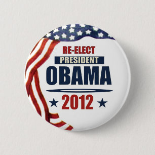 Re-Elect President Obama 2012 6 Cm Round Badge