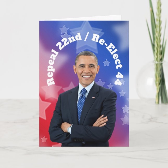 Re-Elect President Obama Card (Front)