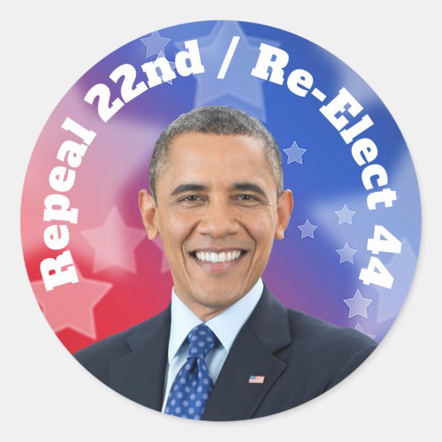 Re-Elect President Obama Classic Round Sticker (Front)