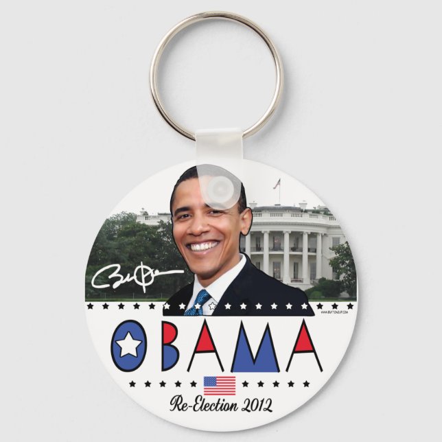 Re-Elect President Obama Election 2012 Gear Key Ring (Front)