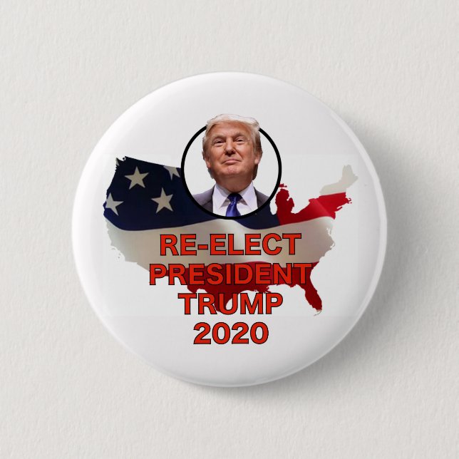 Re-Elect President Trump 2020 Button (Front)