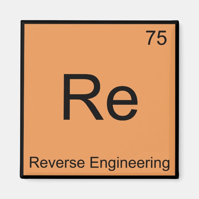 Re - Reverse Engineering Chemistry Element Symbol Magnet (Front)