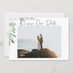 Re-save Our Date Photo Card - Watercolor