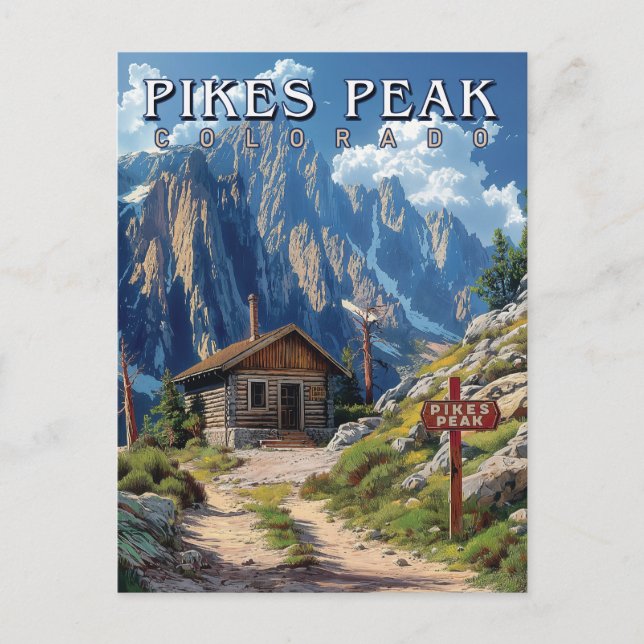 Reach for the Peak: Pikes Peak, Colorado Postcard (Front)