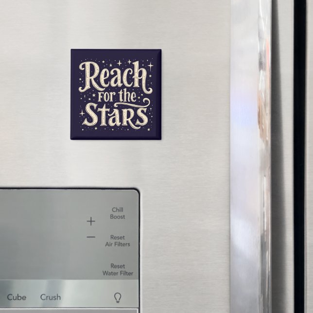 Reach for the Stars Celestial Typography Art Magnet (In Situ (Fridge))