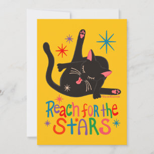 Reach for the Stars Funny Cat Butt Pun Card