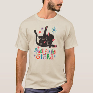 Reach for the Stars - Funny Cat Butt Pun T-Shirt