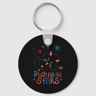 Reach For The Stars Funny Cat  Key Ring