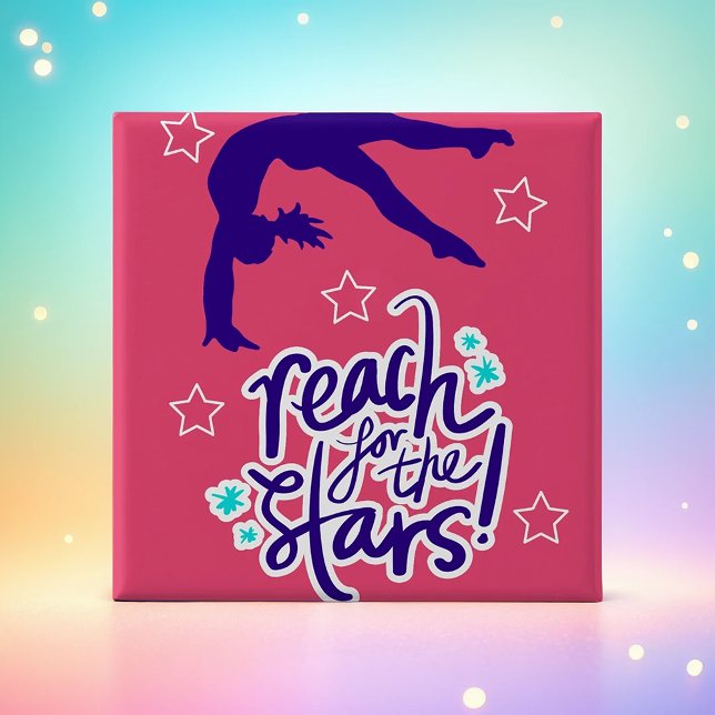 Reach for the Stars Gymnastics Tumbling  15 Cm Square Badge (Creator Uploaded)