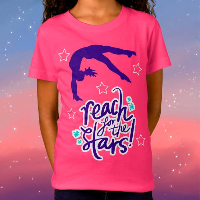 Reach for the Stars Gymnastics Tumbling T-Shirt (Creator Uploaded)