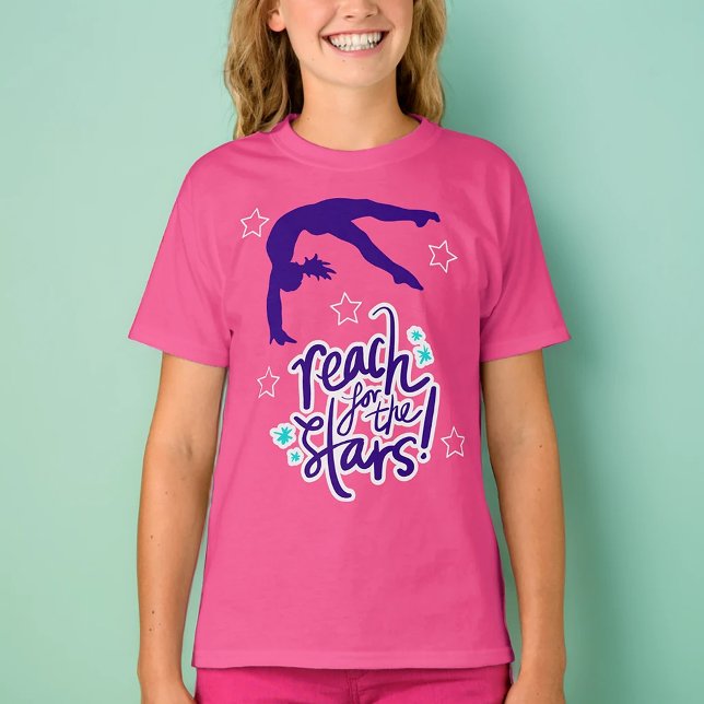 Reach for the Stars Gymnastics Tumbling T-Shirt (Creator Uploaded)