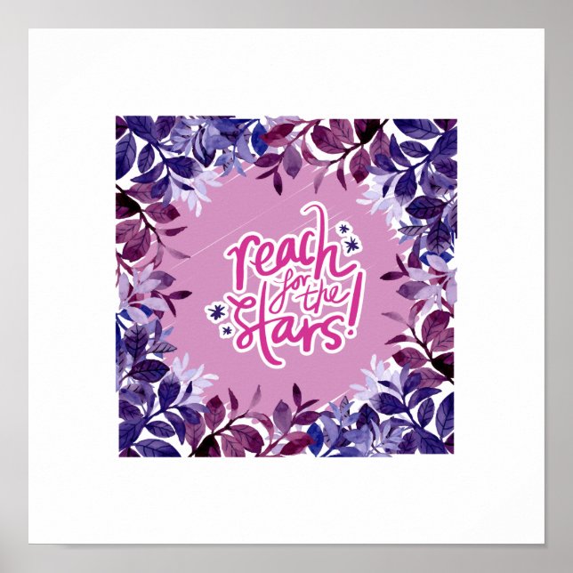 Reach For the Stars in Purple Colour Poster (Front)