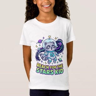 Reach For The Stars Kid Cute Racoon T-Shirt   