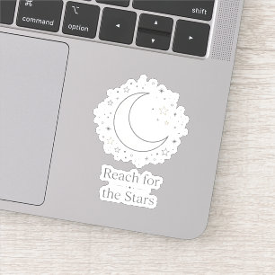 Reach For The Stars Moon Aesthetic Sticker