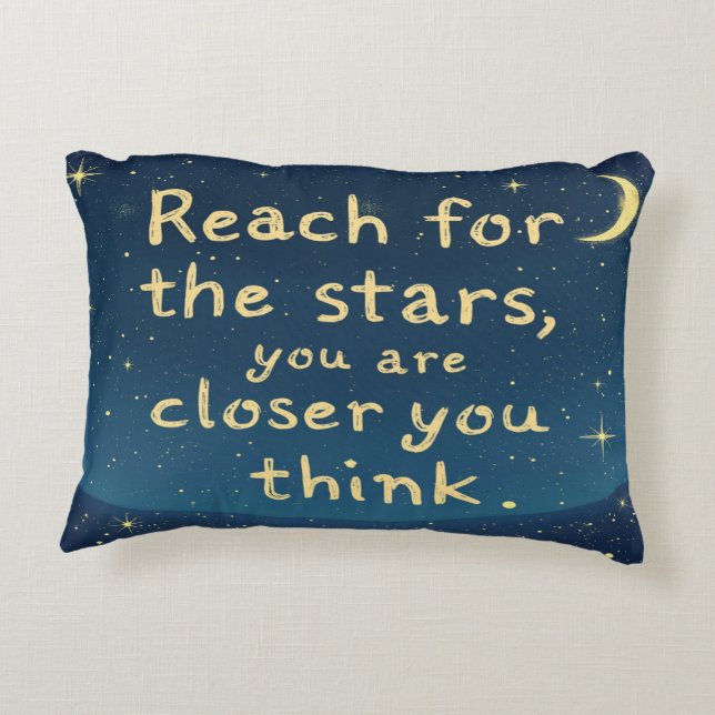 Reach for the Stars – Motivational Inspirational  Decorative Cushion (Back)