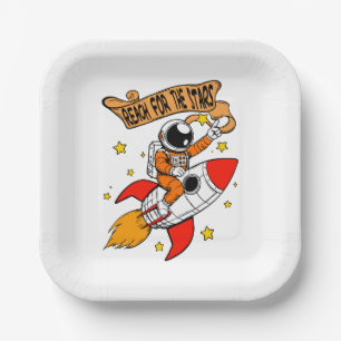 Reach for the stars paper plate