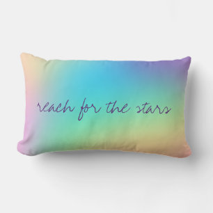 "Reach For The Stars" Pastel Rainbow Gradient Lumbar Cushion