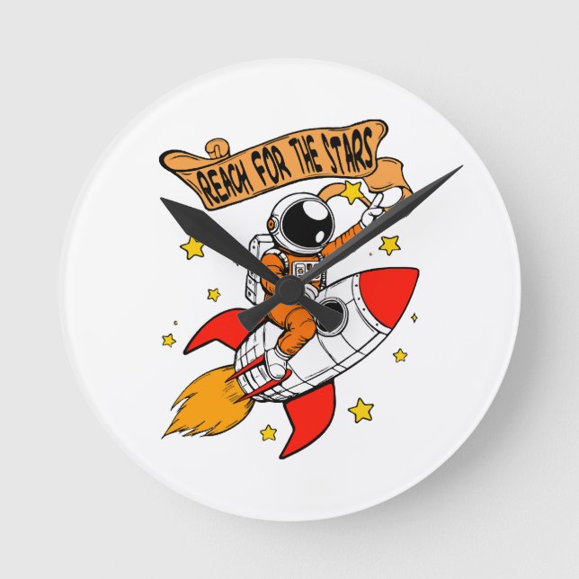 Reach for the stars round clock (Front)