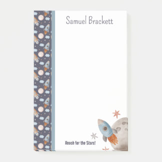 Reach For The Stars Space Rocket Personalised Post-it Notes