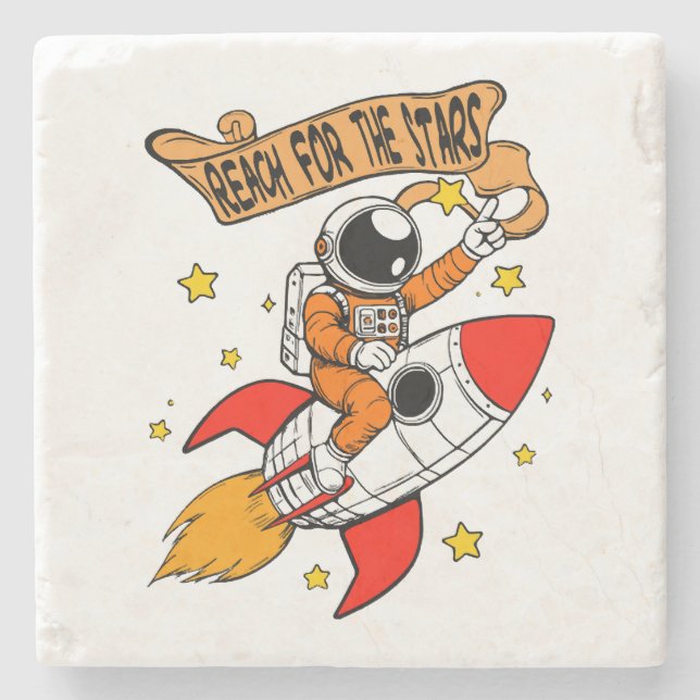 Reach for the stars stone coaster (Front)
