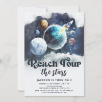 Reach Four the Stars Galaxy Modern 4th Birthday