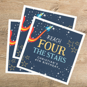 Reach Four The Stars Space Birthday Napkin