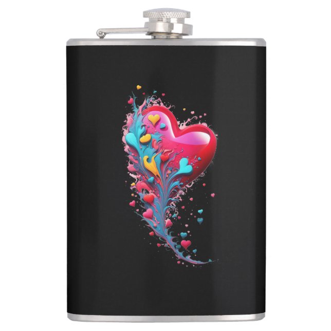 Reach Her With Your Heart II Hip Flask (Front)