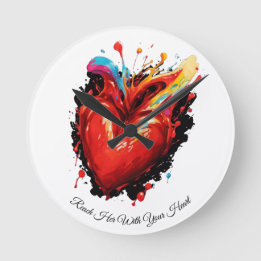 Reach Her With Your Heart Round Clock