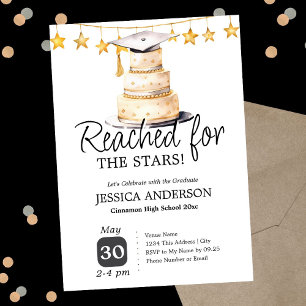 Reached for the Stars Graduation Party One Photo Invitation