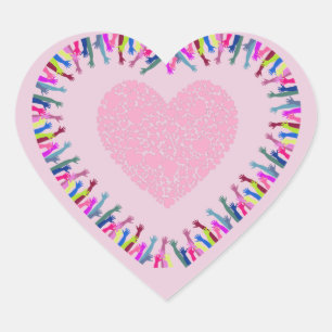 Reaching for Love Heart Sticker