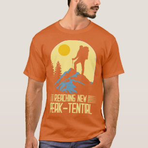 Reaching new peaktential Rock Mountain Climbing T-Shirt