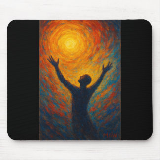 “Reaching the Light — Abstract Oil Silhouette” Mouse Pad