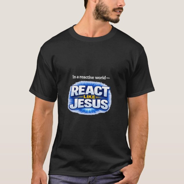 React Like Jesus black tee (Front)