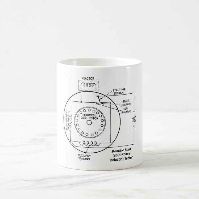 Reactor Start Split-Phase Induction Motor Diagram  Coffee Mug (Center)