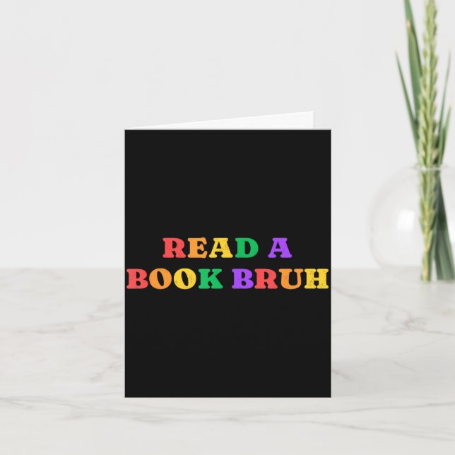 Read a book bruh rainbow vintage  card (Front)
