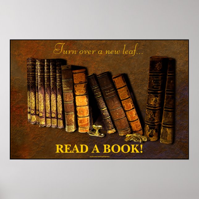 READ A BOOK Educational Literacy Poster (Front)