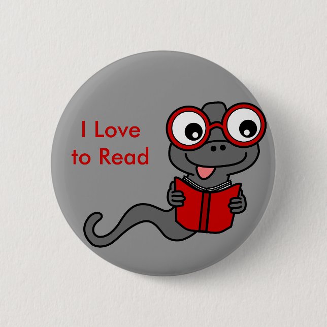 Read a Book Month: I Love Reading 6 Cm Round Badge (Front)